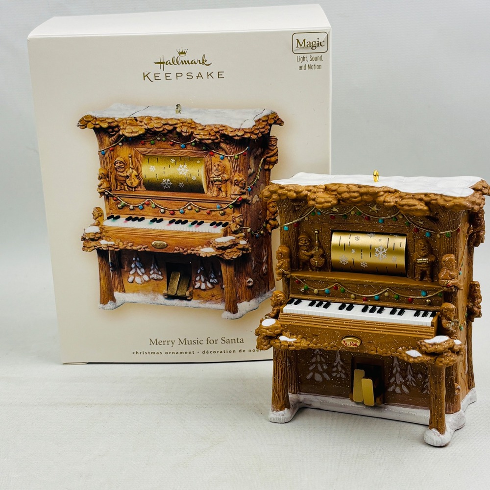 Hallmark Merry Music for Santa‎ Player Piano Ornament Light Sound Motion 2007